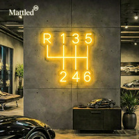 Lumière murale LED de levier de vitesses, enseigne néon de boîte de vitesses de voiture, néons personnalisés pour garage, atelier de réparation automobile, décoration de man cave