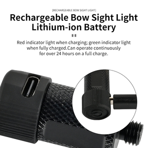 Luce di puntamento ricaricabile STARCN per arco, 3 modalità <span class=keywords><strong>LED</strong></span>, regolabile con attacco <span class=keywords><strong>a</strong></span> vite 6/9/11mm, accessorio per arco compound - Product Image 2