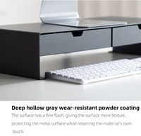 Support de Moniteur de Bureau SHIMOYAMA avec Rangement, Organisateur Stable et Robuste pour Ordinateur, Rehausseur de Moniteur Durable avec Tiroir