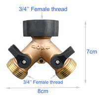 Adaptateur de tuyau d'arrosage extérieur en laiton robuste, répartiteur en Y à 2 voies, connecteurs rapides, conception métallique durable, norme BS