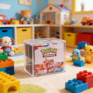 China Factory Direct Sale Custom Design clear Acrylic TCG Booster Box case with Magnetic Lid - Product Image 2