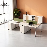 Station de travail pour deux personnes en acier au design minimaliste SpaceUnited, bureau moderne