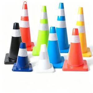 กรวยจราจร PVC สำหรับงานก่อสร้าง ขายส่ง ขนาดตามสั่ง cono de traffico ยาง 75 ซม. กรวยนิรภัยสำหรับจราจร - Product Image 1