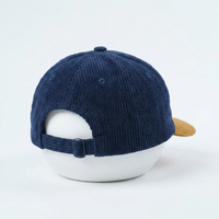 Gorra de Béisbol Personalizada con Bordado de Letras Cursivas, 6 Paneles, Sin Estructura, de Pana, con Visera Curva, de Dos Tonos, Unisex, Estilo Vintage