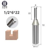 Fraise droite TCT à queue de 1/2 po (6*20mm), fraise à bois à pointe en carbure pour le rainurage et la découpe du bois, du MDF et du contreplaqué