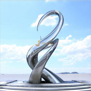 Escultura Grande de Acero Inoxidable, Adorno de Jardín, Estatua de Arte Metálico Moderno para Exteriores, Fabricante - Product Image 4