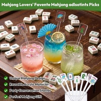 Mahjong Cocktailprikkers Herbruikbare Acryl Eco-vriendelijke Voedselvorken voor Kaasplanken Fruitdesserts Mahjong Feestdecoraties