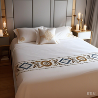 Draps de lit en coton de luxe haute conception imprimé hôtel ensemble de literie drap taie d'oreiller housse de couette ensemble de draps de lit coton hôtel linge de lit