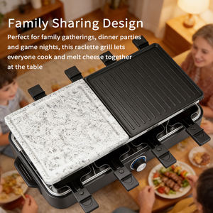 364296 1400W 21*21cm Table Marbre <span class=keywords><strong>Fondue</strong></span> <span class=keywords><strong>Raclette</strong></span> Grill Ménage Électrique <span class=keywords><strong>Raclette</strong></span> Grill avec Marbre - Product Image 3