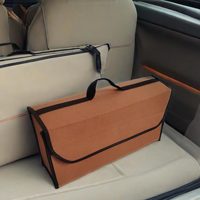Boîte de rangement pliable transfrontalière en tissu non tissé pour voiture, 1 à 3 compartiments, sac organisateur d'outils, impression de logo, coffre