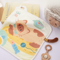 Serviette de bain pour bébé en polaire corail imprimée, avec motif de dessin animé et queue 3D, écologique et douce, pour l'éveil des tout-petits