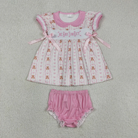 Combinaison d'été pour bébés filles, imprimé floral, smockée, broderie de petites fleurs sauvages, manches bouffantes, vêtements mignons en une seule pièce