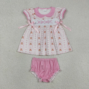 Nuevo Pelele Azul de Manga Corta para Bebés Niñas con Cuello Peter Pan Amarillo y Diseño Bordado de Ganso y Pato, Ropa de Verano para Bebés - Product Image 2