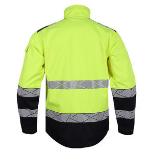 Chaqueta de Trabajo de Protección Contra Arco Eléctrico Amarillo Fluorescente, Retardante de Llama, Costuras Soldadas, Corte Regular, Ropa de Seguridad Nivel B, Protección Contra Salpicaduras - Product Image 4
