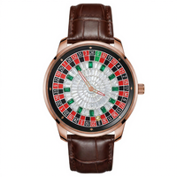 Montre pour homme GMS avec logo personnalisé OEM, mécanique de luxe, résistante à l'eau 30M, boîtier en alliage, bracelet en cuir, cadran brillant avec pierres, style business