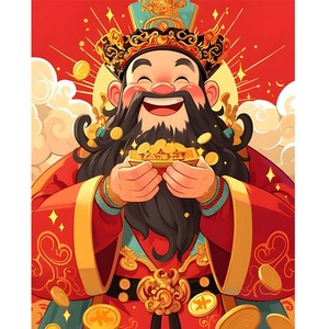 ภาพวาดสีน้ำมันรูปเทพแห่งความมั่งคั่งแบบดิจิตอลสุดฮอตของตกแต่ง2025แบบ DIY ภาพวาดสีน้ำมันแขวนสำหรับงานเทศกาล - Product Image 6