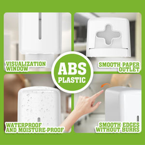 Distributeur de mouchoirs en papier commercial mural FANDA, design moderne et écologique, en plastique blanc, 2 packs, design carré pour bureau - Product Image 5