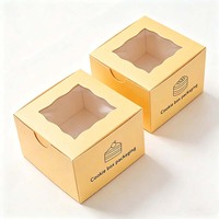 Boîtes à pâtisserie en papier kraft Fashinal, mini-boîtes à gâteaux pliables, boîtes à dessert à emporter, emballages en papier pour biscuits et beignets avec fenêtres