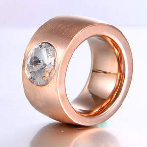 Stainless Steel Men's <b>Ring</b> 14MM Round <b>Crystal</b> Tension Setting Geometric Fashion Jewelry Gift - Product Image 4