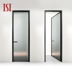 Thương hiệu hàng đầu tùy chỉnh đơn giản nhôm nội thất kính cửa khuôn cửa hẹp khung pháp phòng tắm bản lề cửa không ồn ào cho nhà ở - Product Image 1