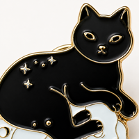 Hersteller-Großhandel: Moderne himmlische schwarze Metall-Emaille für Sternenhimmel, Halloween, Astrologie, mystische Fantasie, individuell gestaltbar