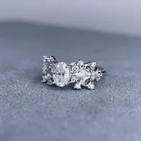 Bague en argent sterling 925 MuShan Designer Jewelry avec halo de moissanite VVS, plaquée or 18 carats, bijoux fins brevetés MST, pour amie
