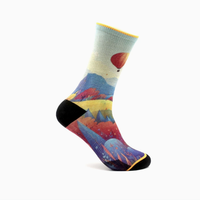 Chaussettes de sport en laine personnalisées, absorbantes, antibactériennes, désodorisantes, à impression numérique, mi-mollet, pour hommes et femmes