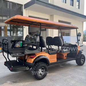 Orange <b>6</b>‑Seater Lifted Off‑Road Electric Golf Cart With Bumper For Resort Tourist Sightseeing - Product Image 6