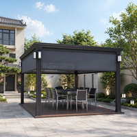 Pavillon d'extérieur autoportant en aluminium, facile à assembler, écologique, résistant à la corrosion et au vent, idéal pour la cour familiale