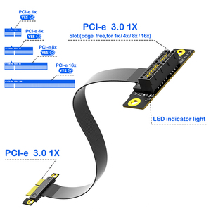 Pcie <span class=keywords><strong>X1</strong></span> Extender Riser Cáp <span class=keywords><strong>PCI</strong></span> Express 36pin Gen3 8G 1X Nam sang nữ 270 độ đảo ngược <span class=keywords><strong>PCI</strong></span>-<span class=keywords><strong>E</strong></span> khe cắm mở rộng cáp linh hoạt - Product Image 2