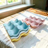 Support de rangement pour œufs en céramique minimaliste portable, empilable, pour réfrigérateur et cuisine – Nouveauté 2026, Vente Flash