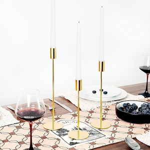 Bougeoirs de luxe colorés à pied haut <span class=keywords><strong>pour</strong></span> décoration de mariage, <span class=keywords><strong>longue</strong></span> durée de vie, <span class=keywords><strong>pour</strong></span> usage domestique - Product Image 2