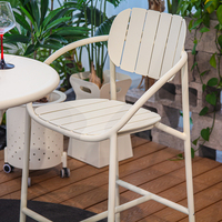 Meubles de bar d'extérieur, meubles de jardin modernes, tabouret de bar haut en aluminium de luxe