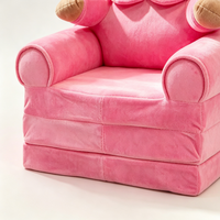 Plüschiges, faltbares Kindersofa-Bett 2-in-1, wandelbare Cartoon-Tasche mit waschbarem Bezug, geeignet für Kinderzimmer und Wohnzimmer