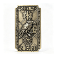 Pièce de défi commémorative personnalisée, en cuivre émaillé souple, moulée sous pression 3D, double face, motif Bateau Viking Traditionnel Moderne, Corbeau et Ange
