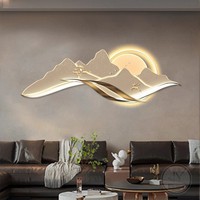Peinture murale LED lumineuse en acrylique de style chinois moderne et luxueux, avec support écologique, pour la décoration du salon
