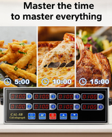 Minuteur de cuisine numérique à écran LED 8 canaux en acier inoxydable, tension universelle, chronométrage 99 heures pour cantines scolaires et cuisines centralisées