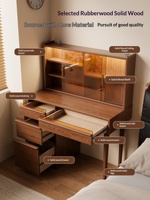 Coiffeuse de style Mid-Century avec commode à tiroirs grande capacité, meuble de maquillage anti-poussière et bureau combiné de 1 mètre SZT045