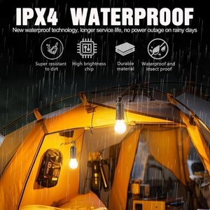 Ampoule LED <span class=keywords><strong>solaire</strong></span> portable pour le camping, lumière extérieure étanche en tungstène, lampe de secours pour tente, <span class=keywords><strong>randonnée</strong></span>, panne de courant - Product Image 5