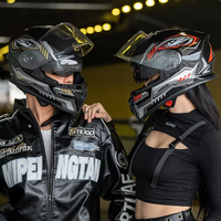 Casque de moto intégral Predator à double visière, étanche, avec visière fumée foncée, pare-vent et doublure anti-bruit, idéal pour les trajets quotidiens