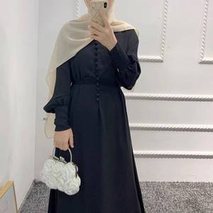 Robe élégante en mousseline de soie MS Dubai, style gothique imprimé, boutonnée, manches longues, Abaya musulmane, costume victorien pour femme - Product Image 3