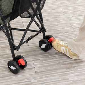 Poussette bébé moderne en tissu lin avec roues pliables, capote amovible, <span class=keywords><strong>sac</strong></span> de rangement arrière, ceinture de sécurité 2 points et <span class=keywords><strong>parapluie</strong></span> - Product Image 4