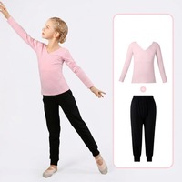 Pantalon de jogging ample pour enfants BX4036, noir, taille élastique, coupe carotte, décontracté, pour filles, idéal pour la danse et la pratique de la danse classique