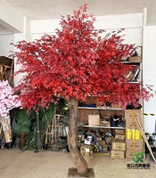 Festival à thème d'automne décoration jardin paysage Simulation grand arbre érable rouge artificiel