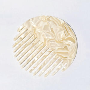 Cerchio circolare in marmo acetato rotondo pettine a denti larghi per capelli - Product Image 5