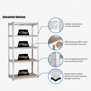 סופרמרקט & בית אחסון מתכת ללא מדפה תעשייתי אחסון כלי מדף מדפים ברזל - Product Image 5