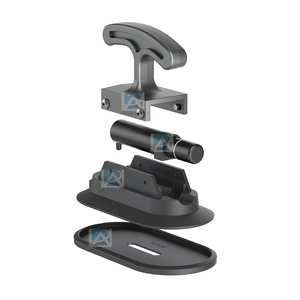 Ventouse à vide en alliage d'aluminium avec poignée en T, en silicone, ovale, mince, pour verre/marbre/armoires, charge de 50 kg, anti-rayures - Product Image 3