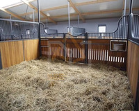 Seepoem 12x12ft Écuries pour chevaux, équipement équestre, structure en acier inoxydable galvanisé à chaud, durable, garantie 1 an
