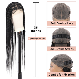Parrucca Intrecciata Senza Nodi da 36 Pollici per Donne - Pizzo Doppio Completo, Frontale Sintetico Naturale con Trecce Lunghe - Product Image 5