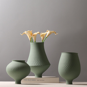 Vase en céramique vintage de luxe, style antique et nostalgique, pour la décoration intérieure, minimaliste, fabriqué en argile, vente en gros directe d'usine - Product Image 1